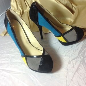 Liliana Colorblock Platform Heels